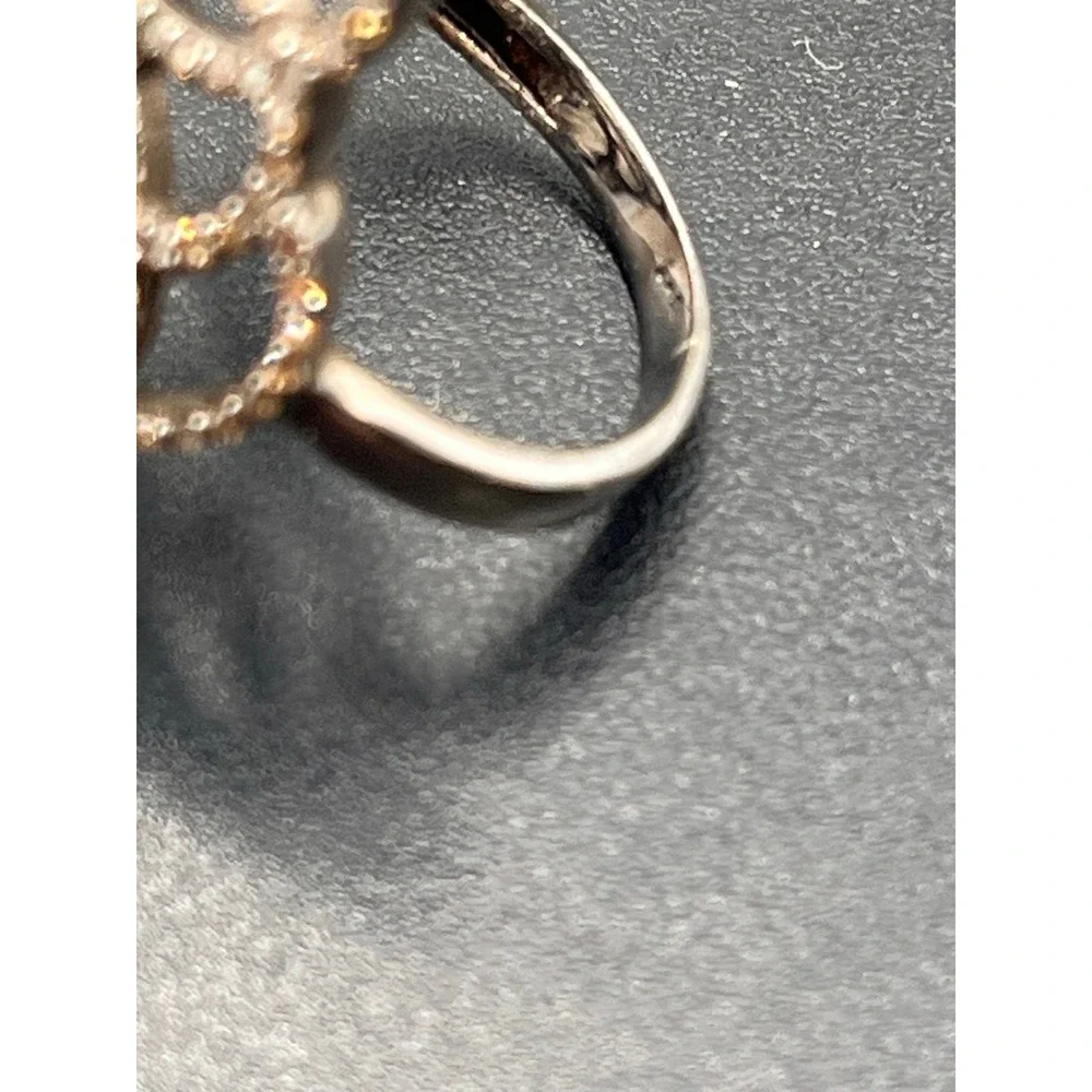 Designer Pave Chocolate Diamond 925 Sterling Silver Sophisticated‎ Ring Sz 8.5